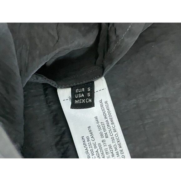 Massimo Dutti STUDIO Womens Draped Crop Top S Gray Frayed Blouse 9419/952 NWT - Picture 8 of 12